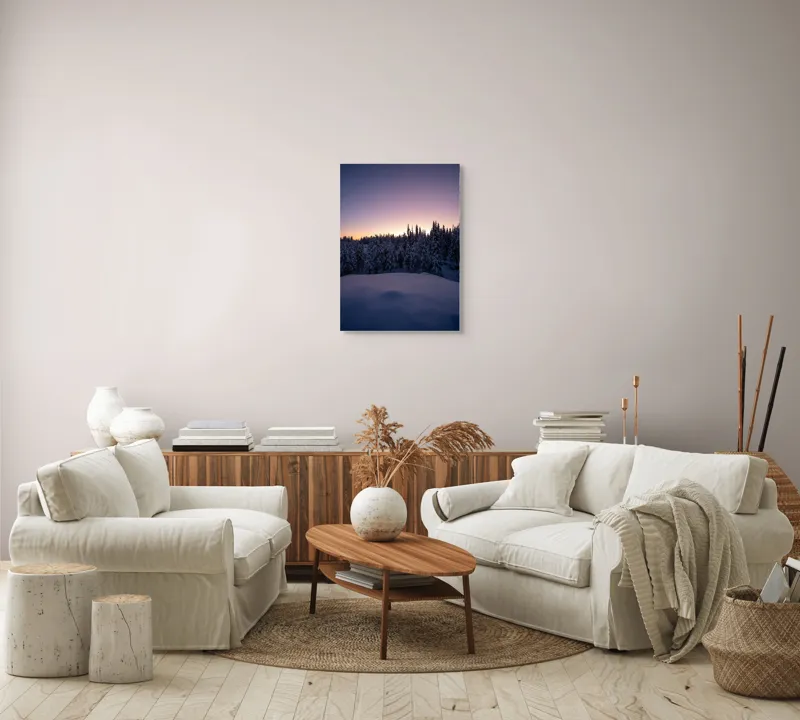 Tablou Canvas, "Neaua fermecată în amurgul iernii", 50 x 70 cm – poza 4