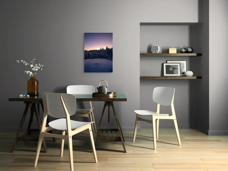 Tablou Canvas, "Neaua fermecată în amurgul iernii", 50 x 70 cm – poza 5