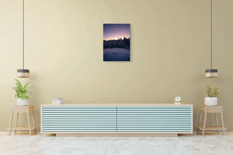 Tablou Canvas, "Neaua fermecată în amurgul iernii", 50 x 70 cm – poza 6