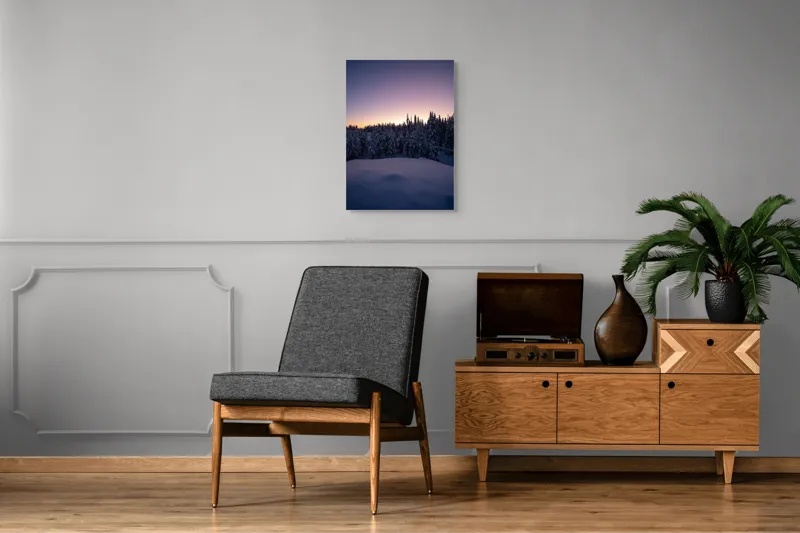 Tablou Canvas, "Neaua fermecată în amurgul iernii", 50 x 70 cm – poza 8