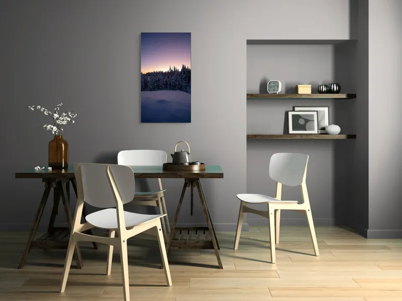 Tablou Canvas, "Neaua fermecată în amurgul iernii", 50 x 90 cm – poza 4