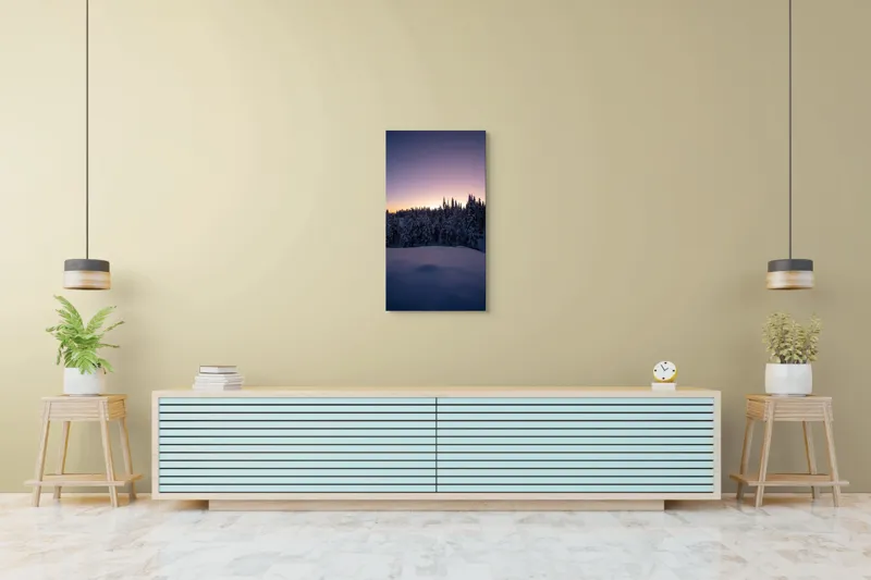 Tablou Canvas, "Neaua fermecată în amurgul iernii", 50 x 90 cm – poza 6