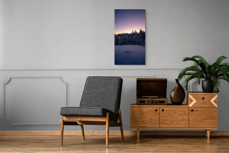 Tablou Canvas, "Neaua fermecată în amurgul iernii", 50 x 90 cm – poza 8