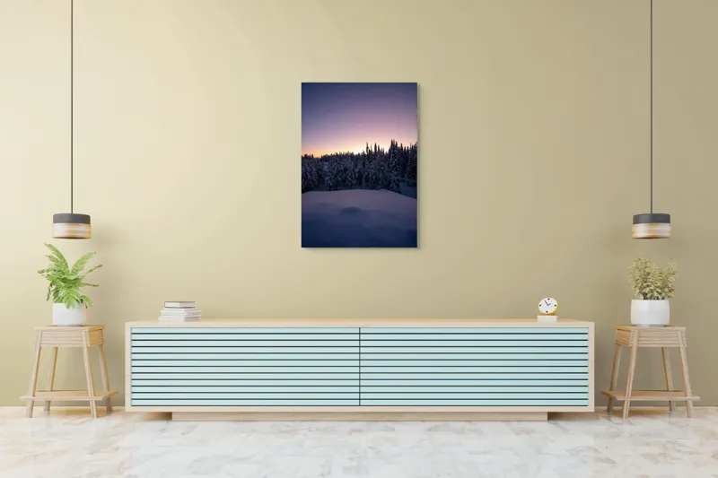 Tablou Canvas, "Neaua fermecată în amurgul iernii", 70 x 100 cm – poza 5
