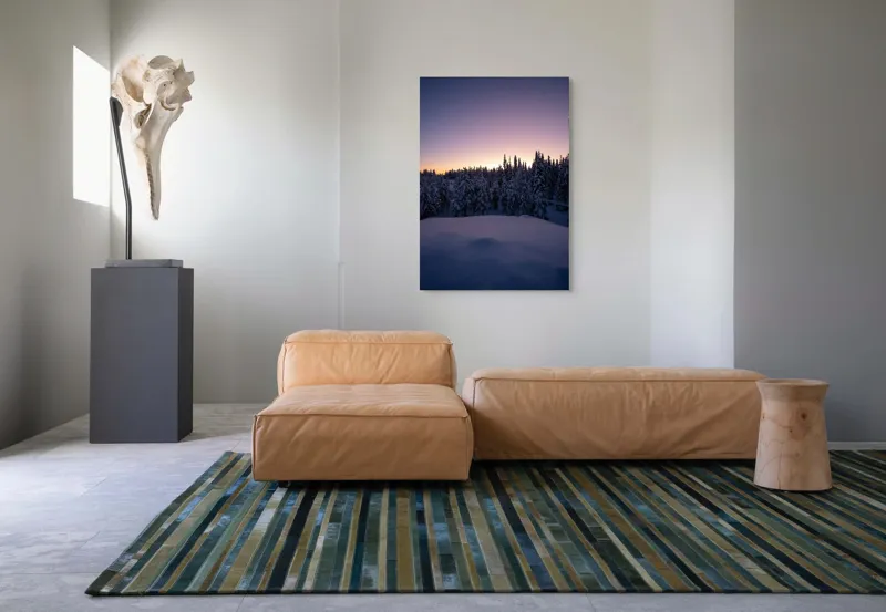 Tablou Canvas, "Neaua fermecată în amurgul iernii", 70 x 100 cm – poza 7