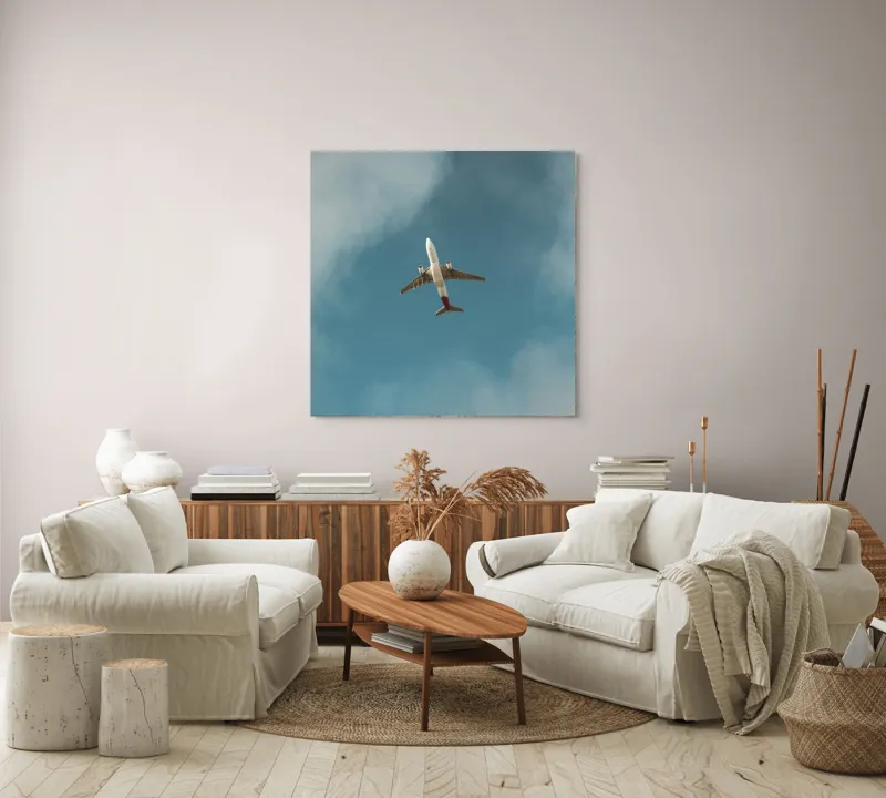 Tablou Canvas, Zbor către infinitul cerului albastru, 100 x 100 cm – poza 3