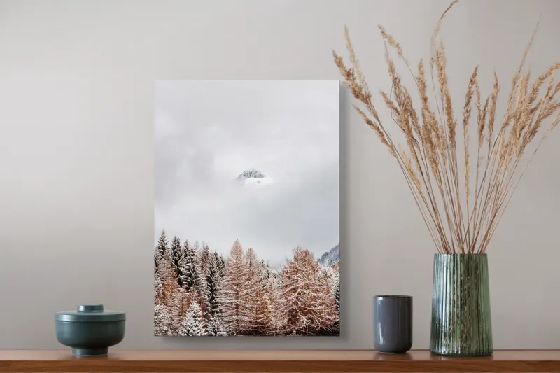 Tablou Canvas, Muntele ascuns în ceață albăstruie, 39 x 54 cm – poza 3