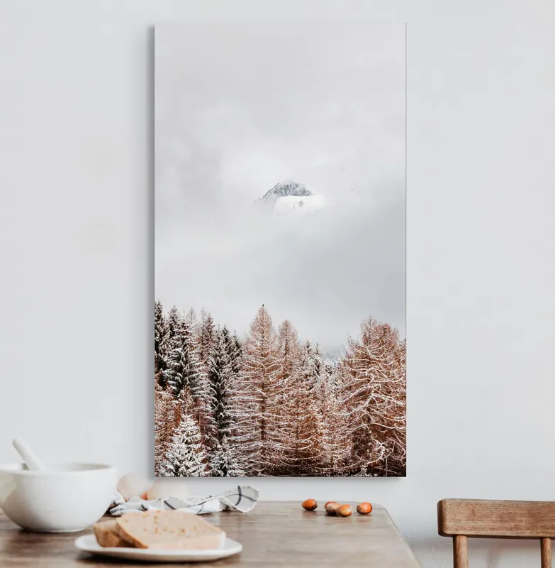 Tablou Canvas, Muntele ascuns în ceață albăstruie, 50 x 90 cm – poza 3