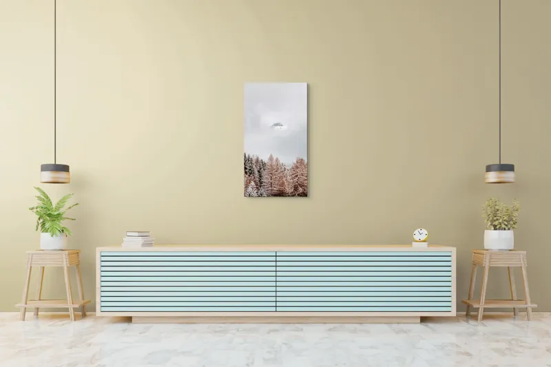 Tablou Canvas, Muntele ascuns în ceață albăstruie, 50 x 90 cm – poza 6