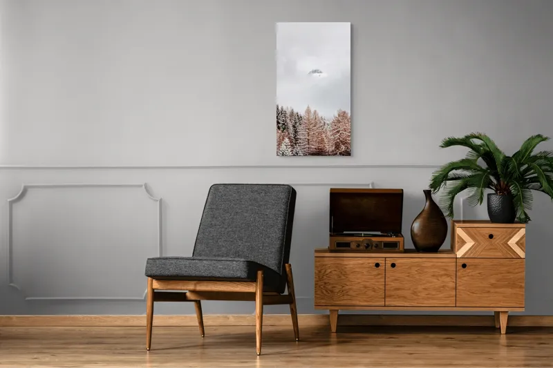 Tablou Canvas, Muntele ascuns în ceață albăstruie, 50 x 90 cm – poza 8
