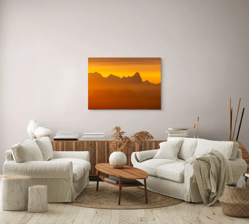 Tablou Canvas, Răsărit peste Munți, 100 x 70 cm – poza 3