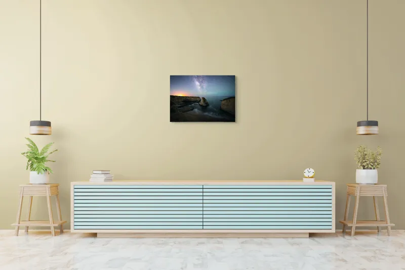 Tablou Canvas, Cerul înstelat peste stâncile mării, , Multicolor, 70 x 50 cm – poza 7