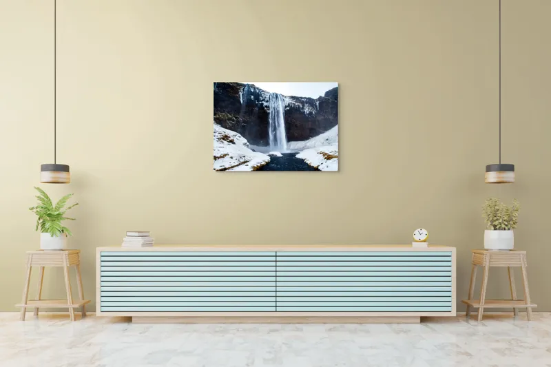 Tablou Canvas, Cascada Viselor Înghețate ale Naturii, , Multicolor, 100 x 70 cm – poza 4