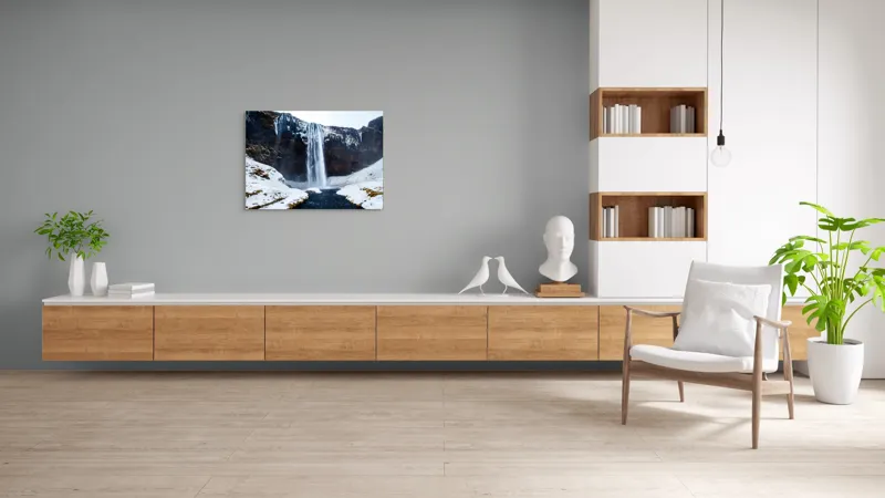 Tablou Canvas, Cascada Viselor Înghețate ale Naturii, , Multicolor, 100 x 70 cm – poza 6