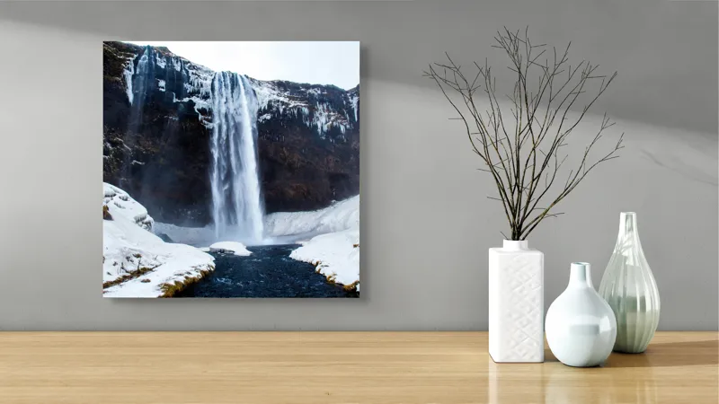 Tablou Canvas, Cascada Viselor Înghețate ale Naturii, , Multicolor, 50 x 50 cm – poza 3