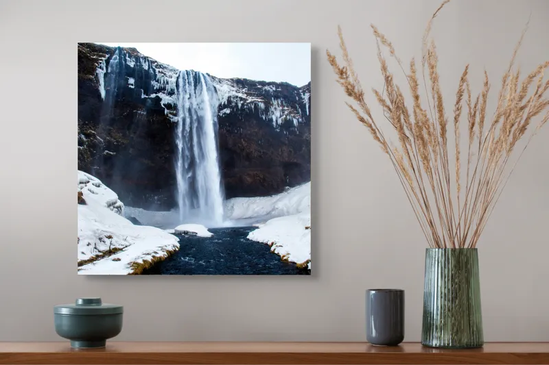 Tablou Canvas, Cascada Viselor Înghețate ale Naturii, , Multicolor, 50 x 50 cm – poza 4