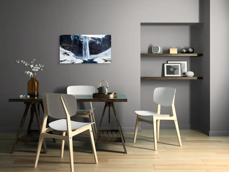 Tablou Canvas, Cascada Viselor Înghețate ale Naturii, , Multicolor, 90 x 50 cm – poza 3