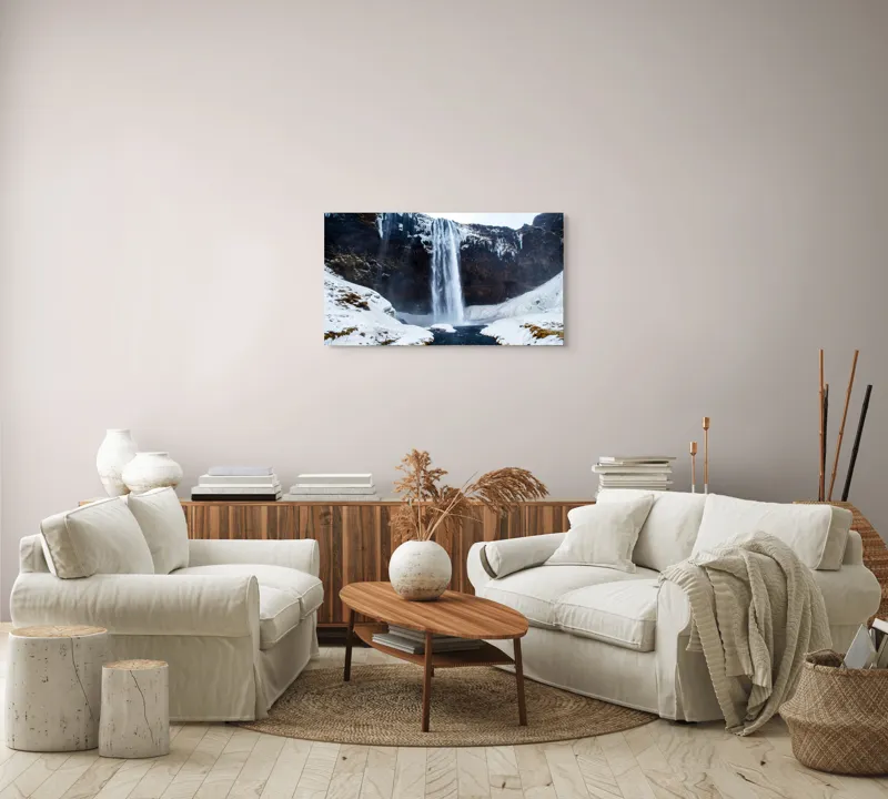 Tablou Canvas, Cascada Viselor Înghețate ale Naturii, , Multicolor, 90 x 50 cm – poza 4