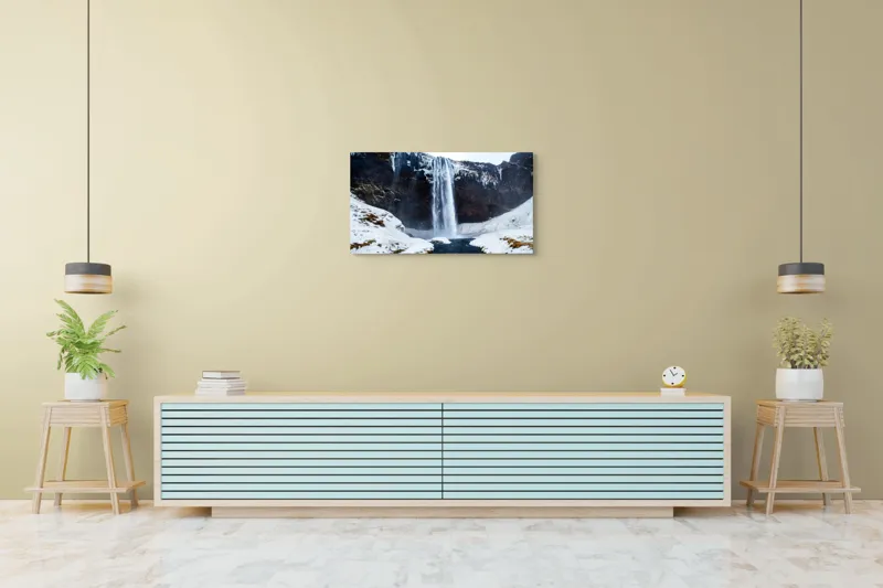 Tablou Canvas, Cascada Viselor Înghețate ale Naturii, , Multicolor, 90 x 50 cm – poza 5