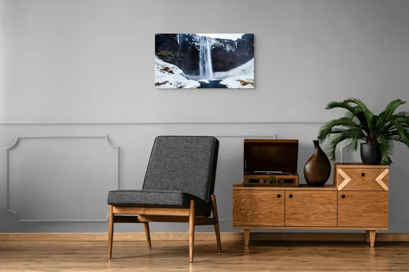 Tablou Canvas, Cascada Viselor Înghețate ale Naturii, , Multicolor, 90 x 50 cm – poza 6