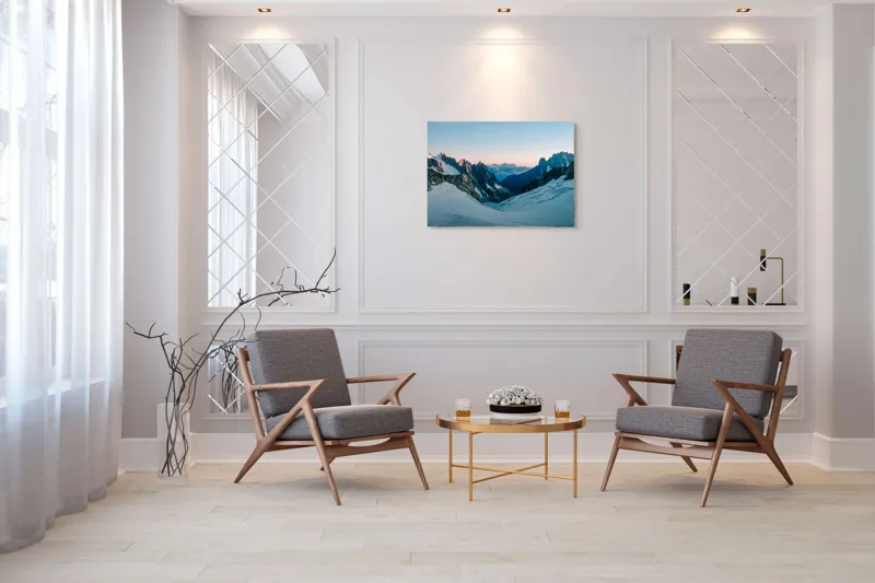 Tablou Canvas, Peisaj Montan la Răsărit, 100 x 70 cm – poza 5