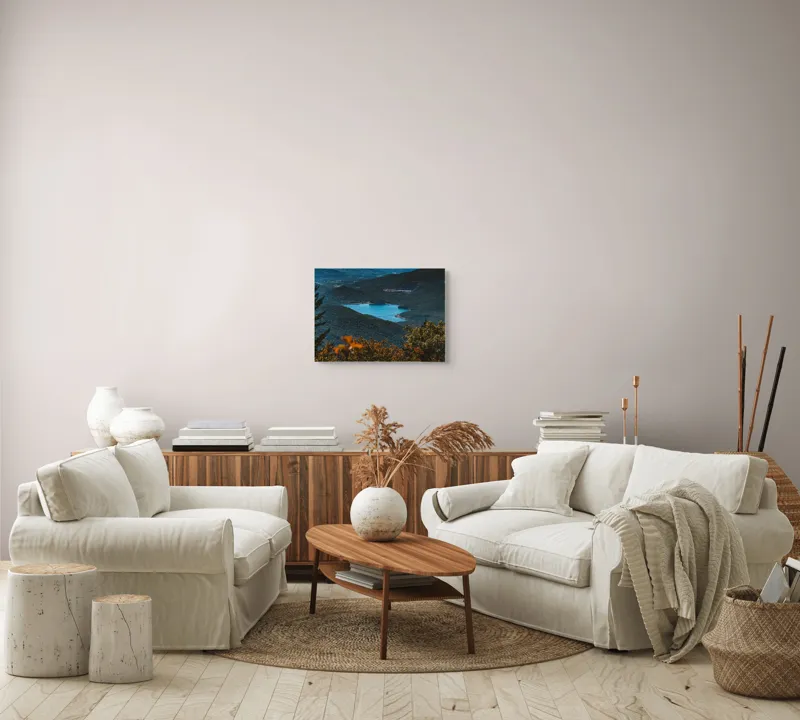 Tablou Canvas Natură Lac Munte Pădure Reflecție Tranquilitate, 54 x 39 cm – poza 5