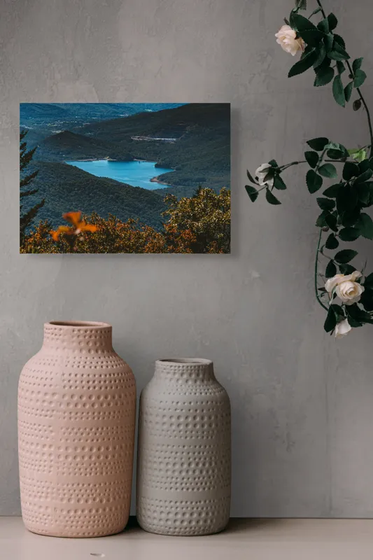Tablou Canvas Natură Lac Munte Pădure Reflecție Tranquilitate, 54 x 39 cm – poza 8
