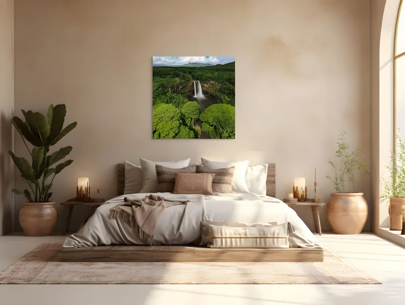 Tablou Canvas Cascadă Pădure Tropicală Peisaj Natură, 100 x 100 cm – poza 4