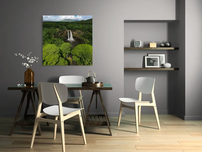 Tablou Canvas Cascadă Pădure Tropicală Peisaj Natură, 100 x 100 cm – poza 6