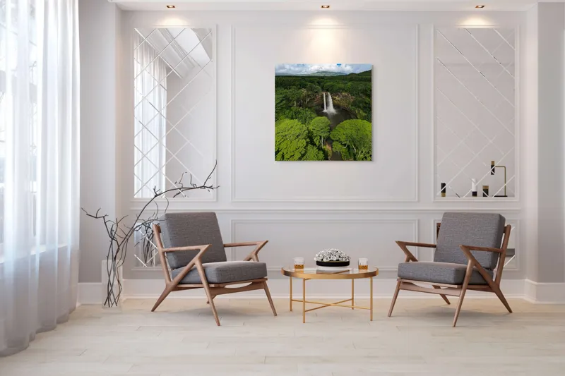 Tablou Canvas Cascadă Pădure Tropicală Peisaj Natură, 100 x 100 cm – poza 7