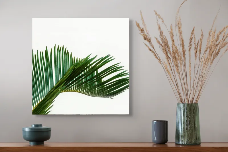 Tablou Canvas cu Frunze, , Verde, 50 x 50 cm – poza 4