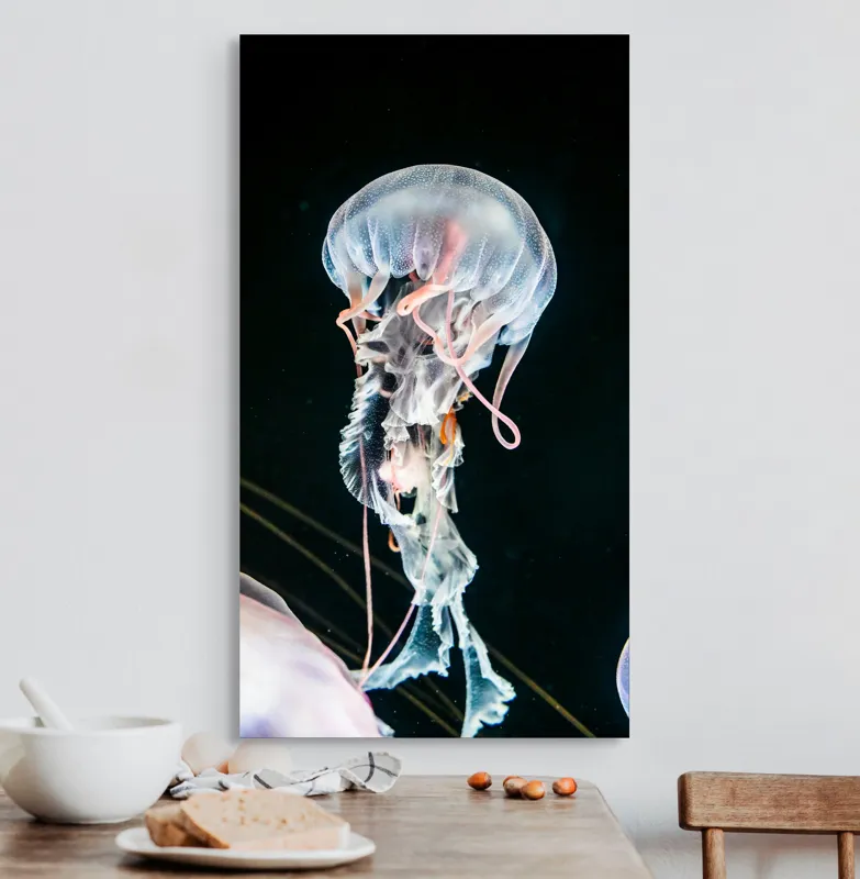 Tablou Canvas Meduze Luminoase Dans Eteric, 50 x 90 cm – poza 3