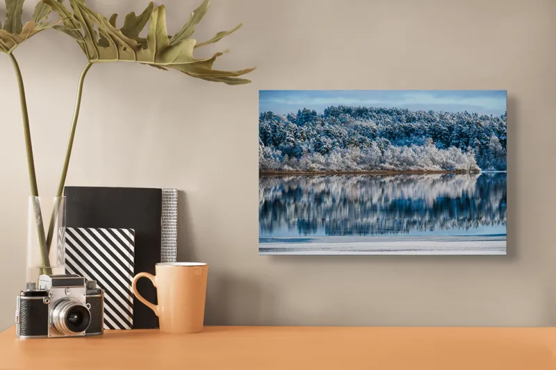 Tablou Canvas Reflecții cristaline în iarnă liniștită, 39 x 26 cm – poza 3