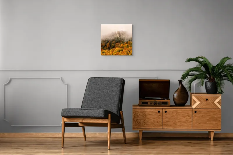 Tablou Canvas cu Peisaj Montan de Toamnă, , Multicolor, 50 x 50 cm – poza 6
