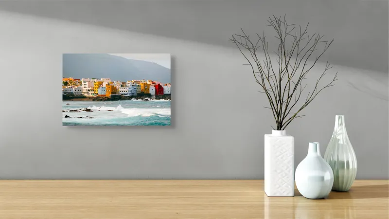 Tablou Canvas, Case vesele pe coastă, , Multicolor, 39 x 26 cm – poza 8
