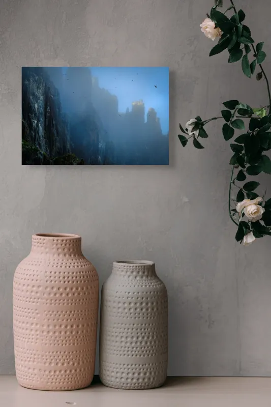 Tablou Canvas, Zbor lin printre piscuri învăluite, , Peisaj Montan, 39 x 26 cm – poza 4