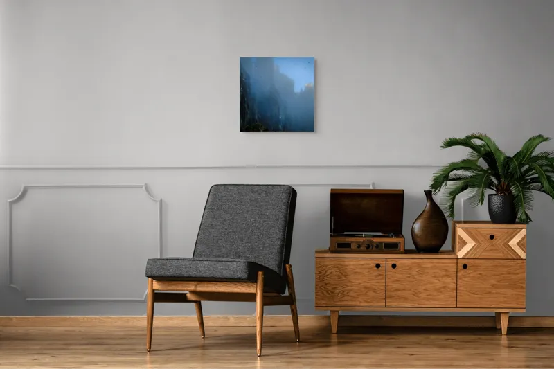 Tablou Canvas, Zbor lin printre piscuri învăluite, , Peisaj Montan, 50 x 50 cm – poza 6