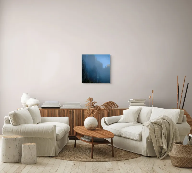 Tablou Canvas, Zbor lin printre piscuri învăluite, , Peisaj Montan, 50 x 50 cm – poza 7