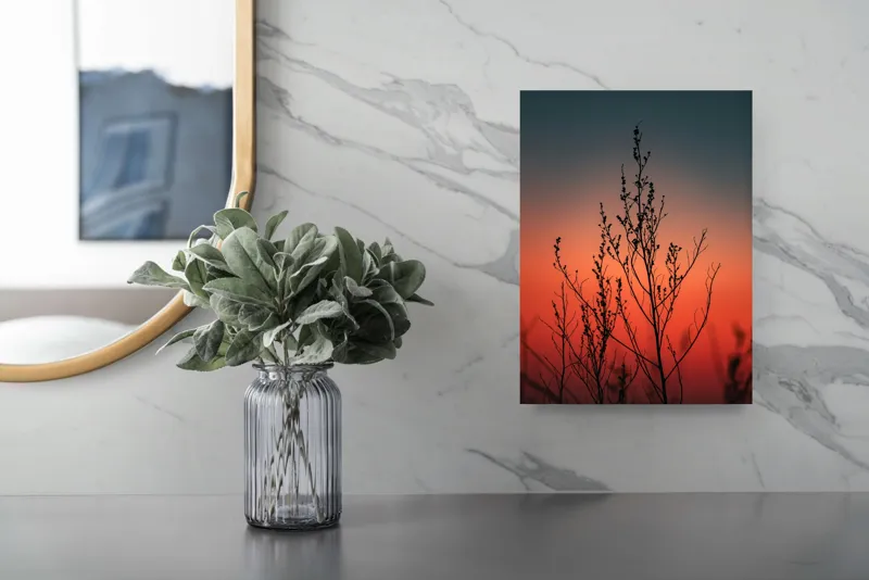 Tablou Canvas cu Siluete și Apus Multicolor pentru Decorarea Interiorului, 26 x 39 cm – poza 4