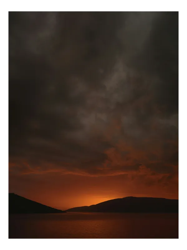 Tablou Canvas pe tema apusului printre nori misterioși, 50 x 70 cm