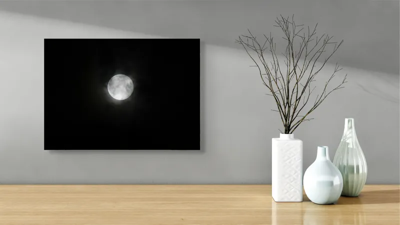 Tablou Canvas, Luna mângâiată de umbrele nopții, , Multicolor, 54 x 39 cm – poza 3