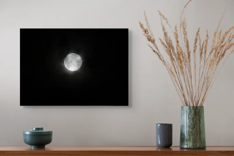 Tablou Canvas, Luna mângâiată de umbrele nopții, , Multicolor, 54 x 39 cm – poza 4