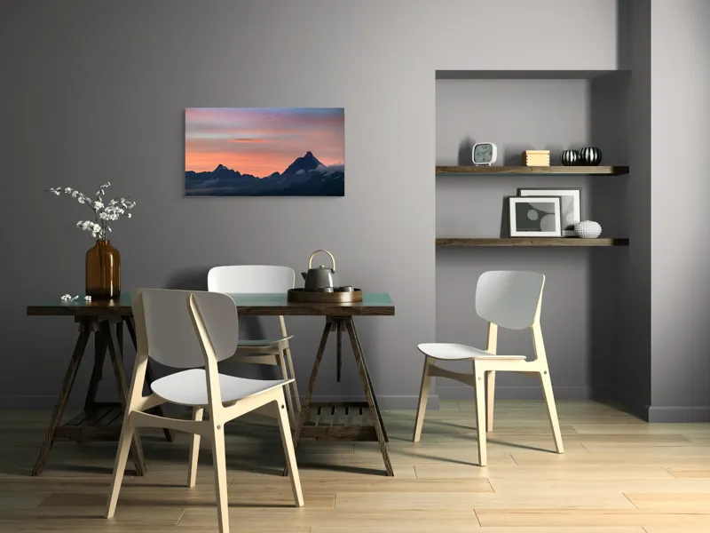 Tablou Canvas, Peisaj Montan la Apus, 90 x 50 cm – poza 3