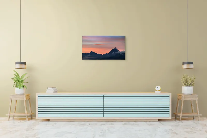 Tablou Canvas, Peisaj Montan la Apus, 90 x 50 cm – poza 5