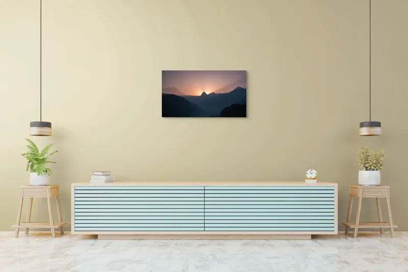 Tablou Canvas pe peisaj cu lumina zorilor peste munți întunecați, 90 x 50 cm – poza 5