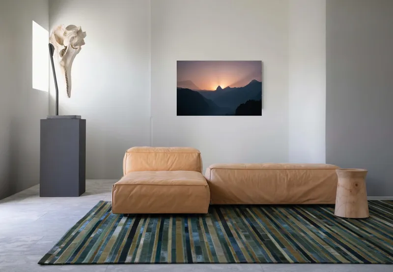 Tablou Canvas pe peisaj cu lumina zorilor peste munți întunecați, 90 x 50 cm – poza 8