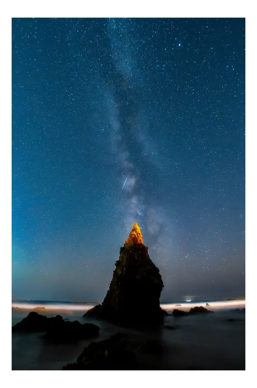 Tablou Canvas pe teme de Noapte, Stele și Ocean, 50 x 90 cm
