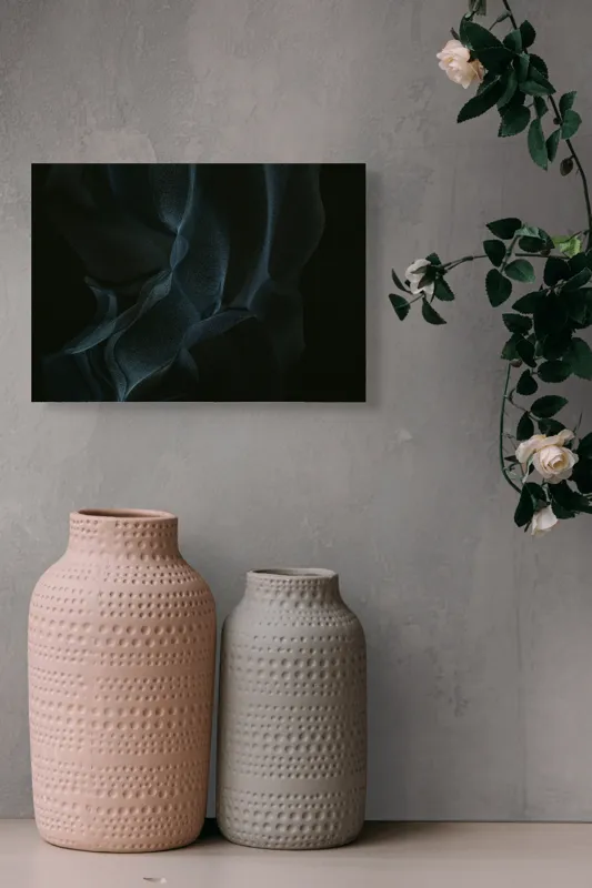 Tablou Canvas, "Misterul țesăturilor întunecate din adâncuri", Mister, Fluiditate, Întuneric, Textură, Valuri, Abstract, Eteric, 54 x 39 cm – poza 8