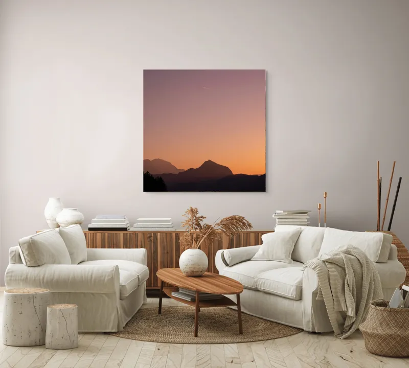 Tablou Canvas peisaj munți amurg pe munți, 100 x 100 cm – poza 3