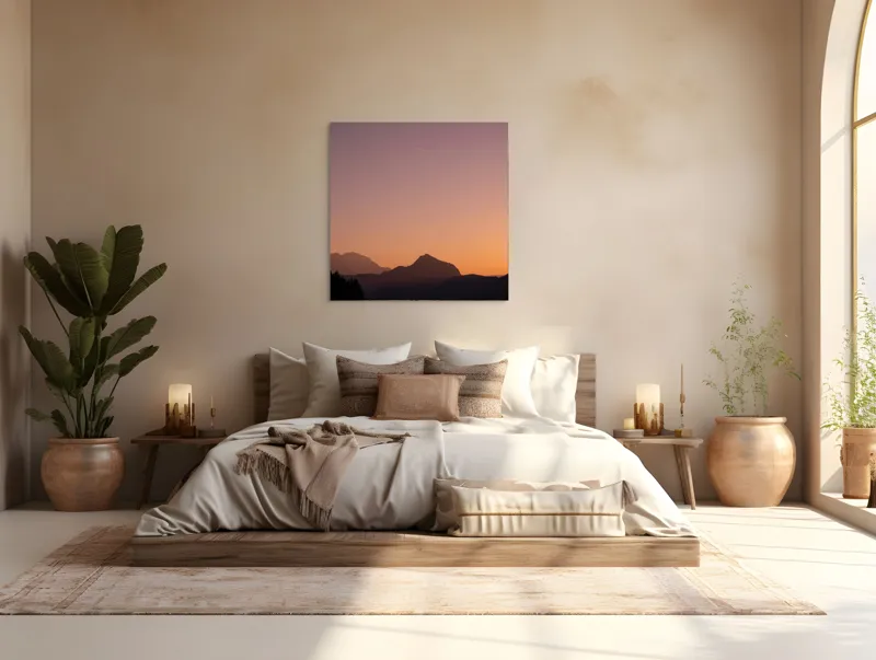 Tablou Canvas peisaj munți amurg pe munți, 100 x 100 cm – poza 4